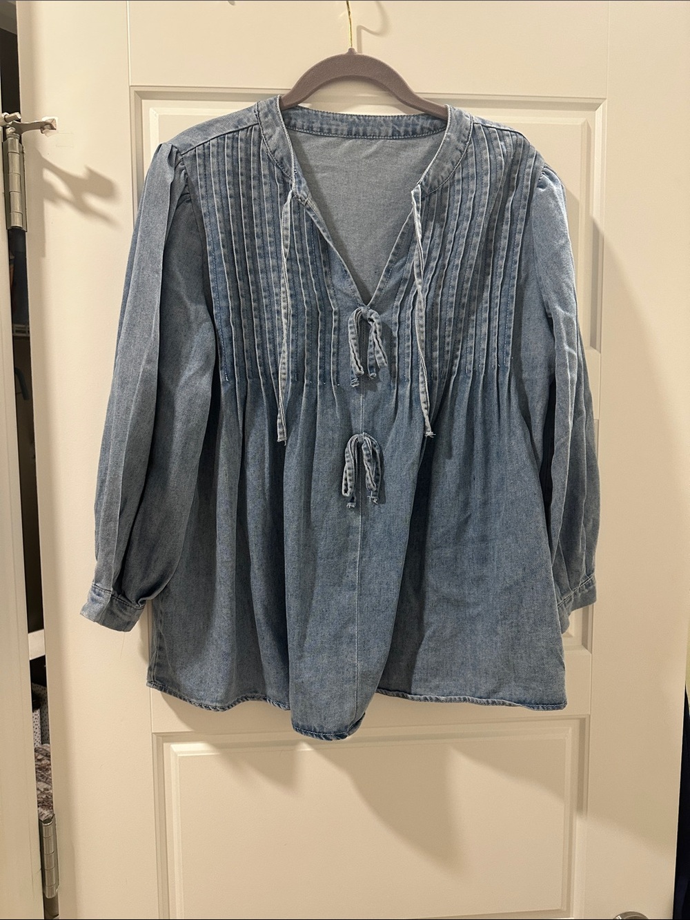 Denim bow shirt
